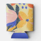 ブルーモダンアート抽象芸術ボ結婚タニカルカスタム 缶クーラー (裏面)