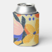 ブルーモダンアート抽象芸術ボ結婚タニカルカスタム 缶クーラー (缶裏面)