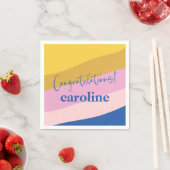 ブルーモダンイエローカスタム卒業生 スタンダードカクテルナプキン (インサイチュ)