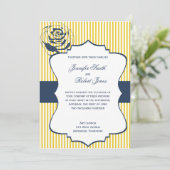 ブルーモダンイエローストライプ結婚式招待状 招待状 (スタンド正面)