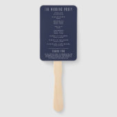 ブルーモダンイエローローズスクリプト結婚式 プログラム ハンドファン (裏面)