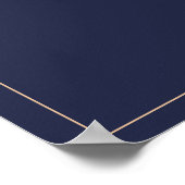 ブルーモダンイエローローズフローラ結婚ズウェルカム ポスター (角)