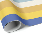 ブルーモダンイエロー金ゴールドクリーストライプムHanukkah ラッピングペーパー (ロールコーナー)