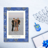ブルーモダンイエロー（ユダヤ教）メノラーハヌカー2枚の写真 シーズンカード