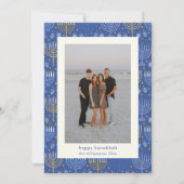 ブルーモダンイエロー（ユダヤ教）メノラーハヌカー2枚の写真 シーズンカード (正面)