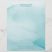 ブルーモダンインクデザインパーソナライズされた文具 レターヘッド (正面)