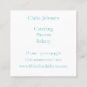 ブルーモダンインク水色名刺 スクエア名刺 (裏面)