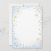 ブルーモダンウィンターオネダーランド誕生日招待状 招待状 (裏面)