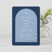 ブルーモダンウエスアーチ結婚式招待状 招待状 (スタンド正面)
