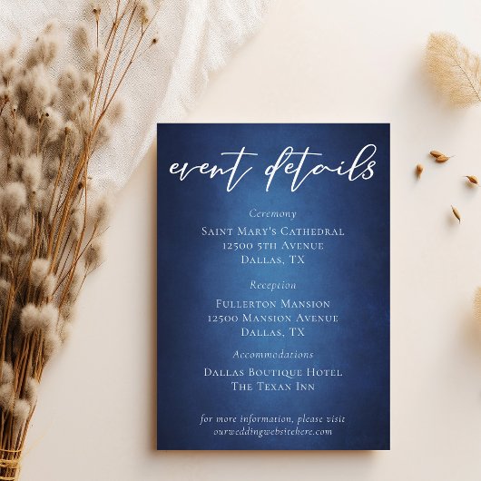 ブルーモダンウォーターフロント結婚イベント詳細 エンクロージャーカード