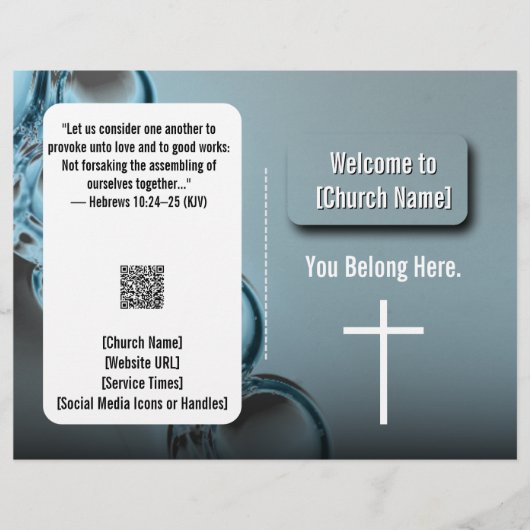 ブルーモダンウォーター教会の公報 チラシ (正面)