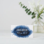 ブルーモダンウォーター色メイクアップアーティストアポイントメント 予約カード (スタンド正面)