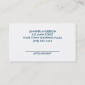 ブルーモダンウォーター色メイクアップアーティストアポイントメント 予約カード (裏面)