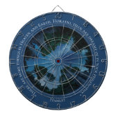 ブルーモダンウォーター色文字トレンディー引用文 ダーツボード (正面)