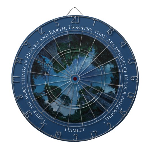 ブルーモダンウォーター色文字トレンディー引用文 ダーツボード (正面)