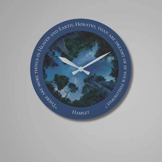 ブルーモダンウォーター色文字トレンディー引用文 ラージ壁時計