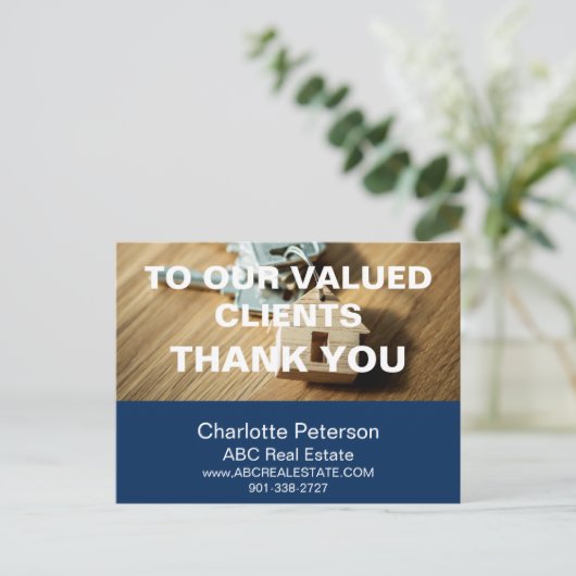 ブルーモダンエテートありがとう ポストカード (スタンド正面)