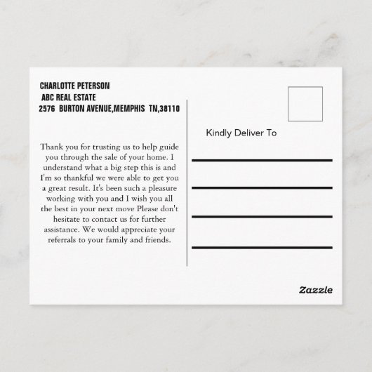 ブルーモダンエテートありがとう ポストカード (裏面)