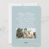 ブルーモダンエディトリアルフォトファミリーホリデーカード シーズンカード (裏面)