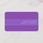 ブルーモダンエレガントバイオレットソフトシルクフィニッシュルックス 名刺 (裏面)