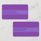 ブルーモダンエレガントバイオレットソフトシルクフィニッシュルックス 名刺 (正面/裏面)