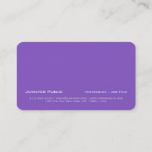 ブルーモダンエレガントバイオレットパールフィニッシュラグジュアリー 名刺 (裏面)