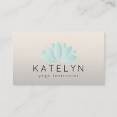 ブルーモダンエレガントロータスアイコンヨガインストラクター 名刺 (正面)