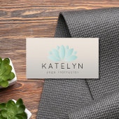 ブルーモダンエレガントロータスアイコンヨガインストラクター 名刺