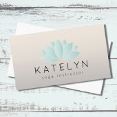 ブルーモダンエレガントロータスアイコンヨガインストラクター 名刺