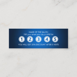 ブルーモダンエレガント美しいサロン ロイヤリティカード