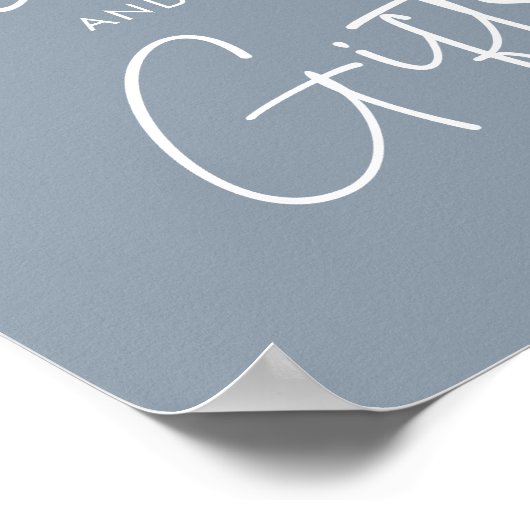 ブルーモダンオベビーシンプルシャワーカードとギフト ポスター (角)