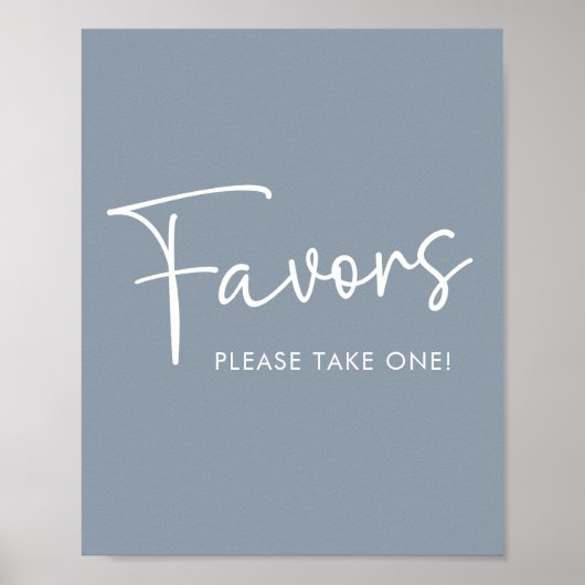 ブルーモダンオベビーシンプルベビーシャワー好意サイン ポスター (正面)