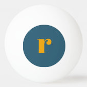 ブルーモダンオレンジモノグラムピンポンボール 卓球ボール (正面)