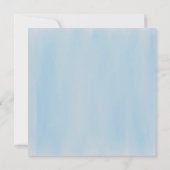 ブルーモダンカエレガントニの水彩色ありがとう サンキューカード (裏面)