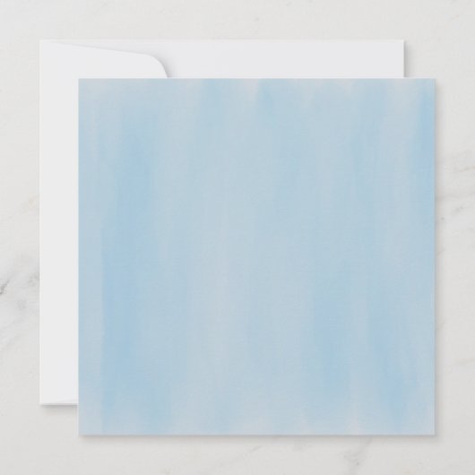 ブルーモダンカエレガントニの水彩色ありがとう サンキューカード (裏面)