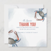 ブルーモダンカエレガントニの水彩色ありがとう サンキューカード (正面)