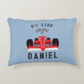 ブルーモダンキッズレッドレーシングカー アクセントクッション (正面)