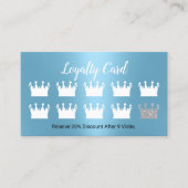 ブルーモダンクイーンクラウン美しいサロンスパロイヤリティ ロイヤリティカード (正面)