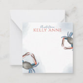 ブルーモダンクエレガントガニ水色ネイビーブルー ノートカード (正面)