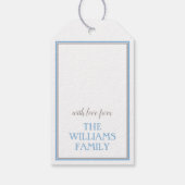 ブルーモダンクリスマスツリーズホリデークリスマス ギフトタグ (裏面)