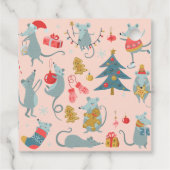 ブルーモダンクリスマスホリデーギフトラベル フェイバータグ (裏面)