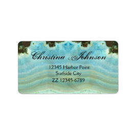 ブルーモダンクリームジェムストーンスウィート16誕生日 ラベル