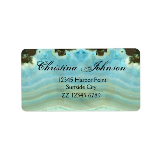 ブルーモダンクリームジェムストーンスウィート16誕生日 ラベル (正面)