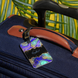 ブルーモダングリッターアゲート ラゲッジタグ