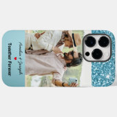 ブルーモダングリッターカスタムラブカップル写真 Case-Mate iPhoneケース (裏面 (横))