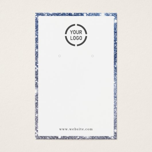 ブルーモダングリッターカスタムロゴイヤリング表示 (正面)