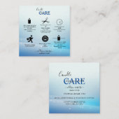 ブルーモダングリッターキャンドル気に スクエア名刺 (正面/裏面)