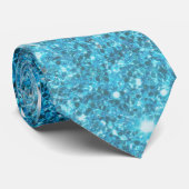 ブルーモダングリッタースパークル名パーソナライズされた称 ネクタイ (ロール)