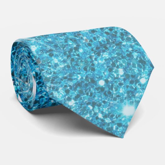 ブルーモダングリッタースパークル名パーソナライズされた称 ネクタイ (ロール)