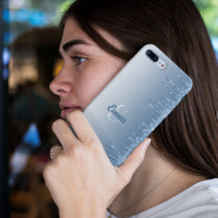 ブルーモダングリッタースパークル名パーソナライズされた称 Case-Mate iPhone 14 PRO MAXケース